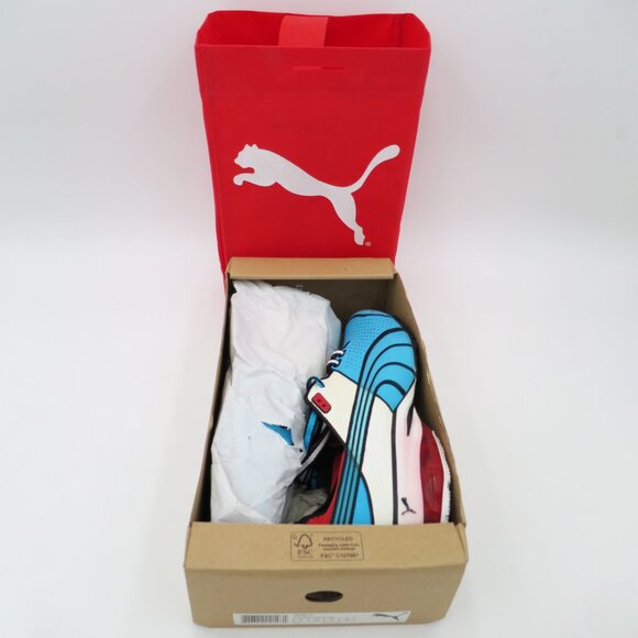 NIB Puma Toori Run C Anime-Inspired Sneaker Blue-White-Flame Scarlet Mens Size 7 - Picture 16 of 16